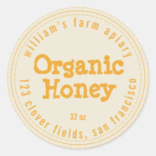 Honey Jar Label Honeybee Apiary Mellow Yellow