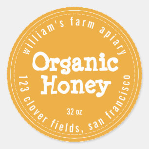 Honey Jar Label Honeybee Apiary Mellow Yellow