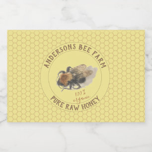 Honey Jar Label    Vintage Honeybee & Honeycomb