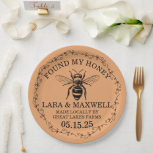 Honey Jar Labels for Wedding Favours Paper Plate