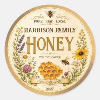 Honey Jar Labels | Honeybee Honeycomb Bee Apiary