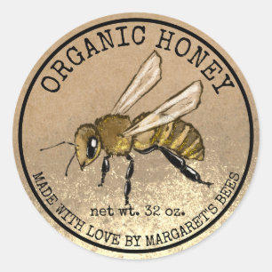 Honey Jar Labels Honeybee Honeycomb Bee Apiary
