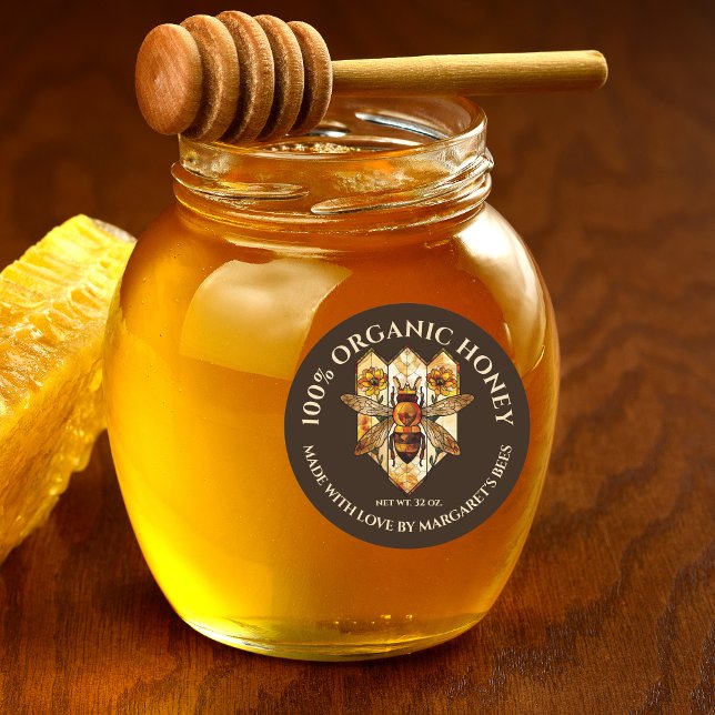Honey Jar Labels Honeybee Honeycomb Bee Product (Creator Uploaded)