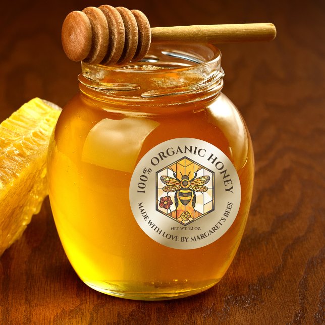 Honey Jar Labels Honeybee Honeycomb Bee Product (Creator Uploaded)