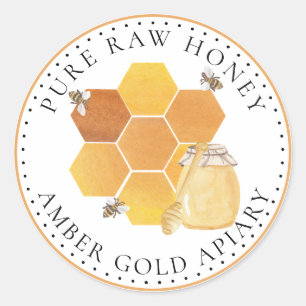 Honey Jar Labels Honeybees Honeycomb Bee Apiary