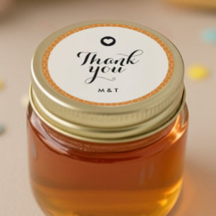 Honey Jar Lid Wedding Favour Classic Round Sticker