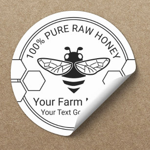 Honey Jar Organic Bee Apiary Beekeeper Farm Classic Round Sticker