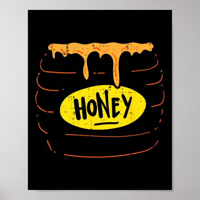 Honey Jar Pot Costume Fun Sweet Halloween Men Wome Poster (Front)