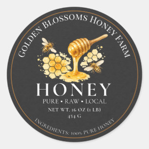 Honey Jar Product Labels - Black Apiary Stickers