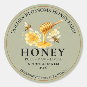 Honey Jar Product Labels - Sage Apiary Stickers