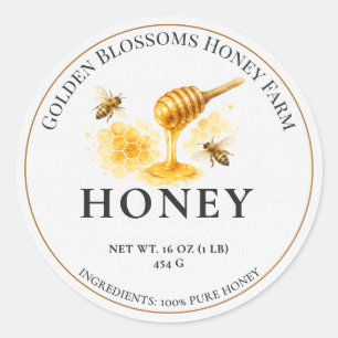 Honey Jar Product Labels - White Apiary Stickers