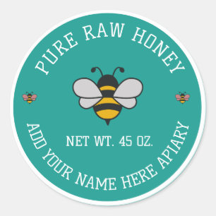 Honey Jar Stickers Bee & Honeycomb Apiary Labels
