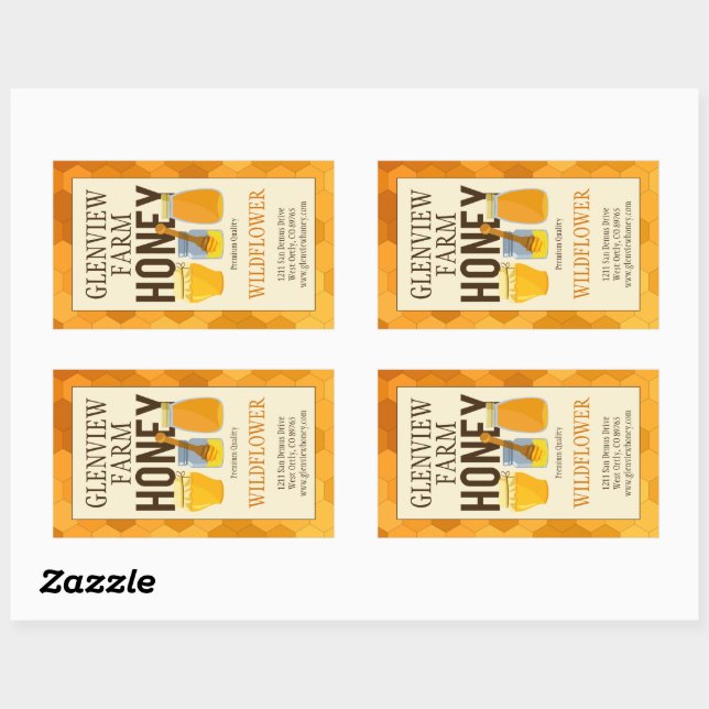 Honey Jars and Honeycomb Product Labels  (Sheet)