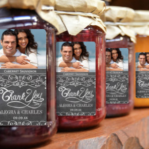 Honey Jelly Jar Labels 4 Photo Wedding Wine Labels