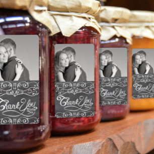 Honey Jelly Jar Labels Wedding Photo Thank You