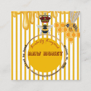 honey label square business card