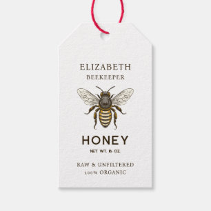 Honey label with vintage style bee