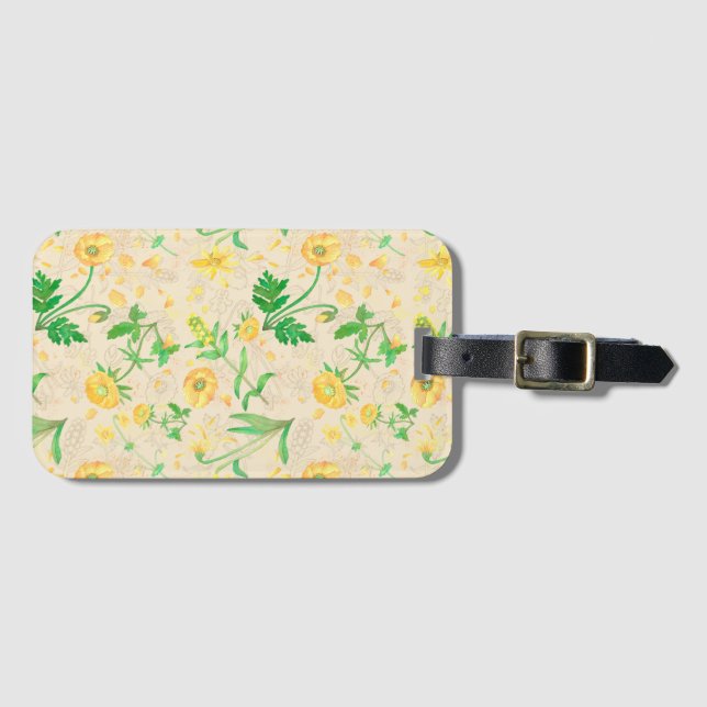 Honey Lemon Flowers Sand BeigeTravel Tag (Front Horizontal)