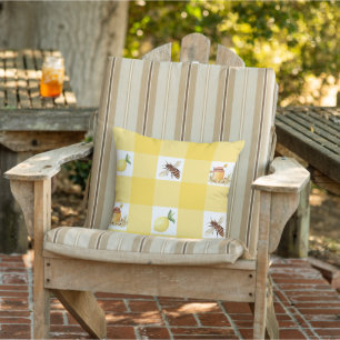 Honey & Lemon yellow check Cushion