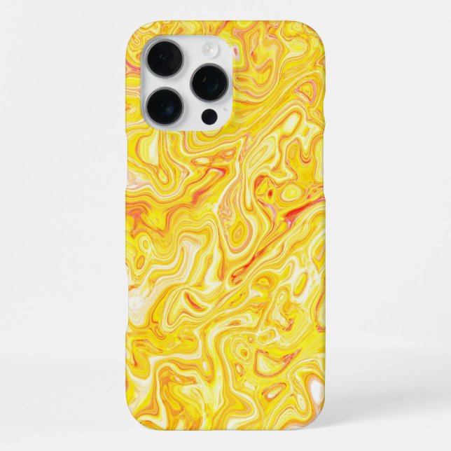 Honey Lemon Yellow Marble Texture Abstract Liquid iPhone Case (Back)