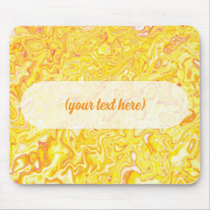 Honey Lemon Yellow Marble Texture Abstract Liquid Mouse Pad
