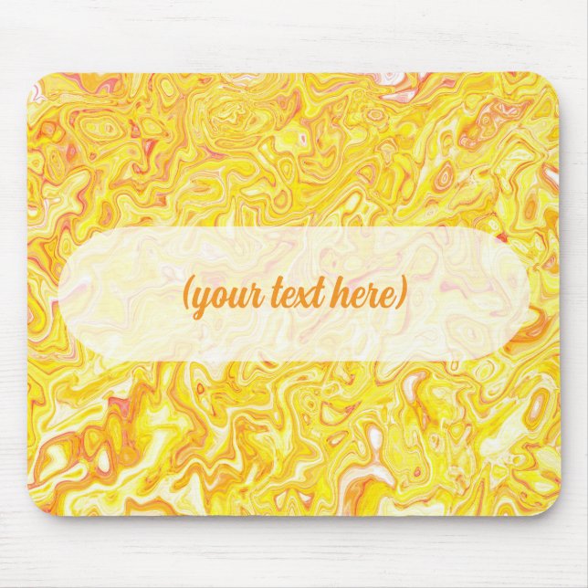 Honey Lemon Yellow Marble Texture Abstract Liquid Mouse Pad (Front)