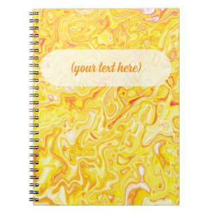 Honey Lemon Yellow Marble Texture Abstract Liquid Notebook