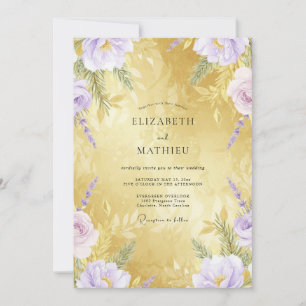Honey Lilac Watercolor Wedding Invitation