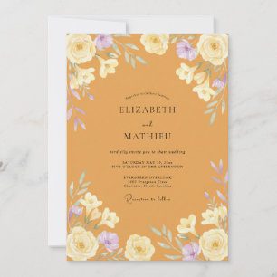 Honey Lilac Wildflower Wedding Invitation