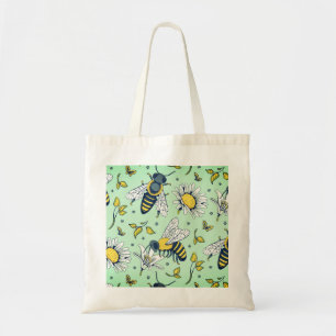 Honey Lots of Bees Pattern Tote Bag