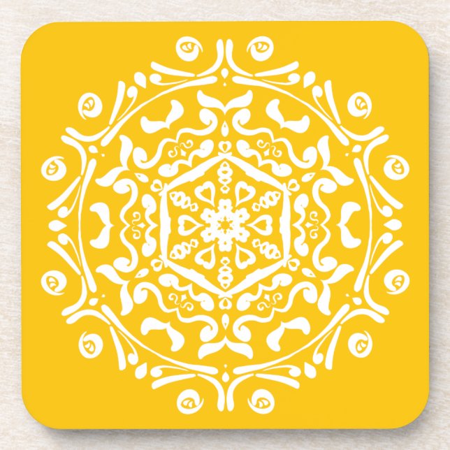 Honey Mandala Coaster (Front)