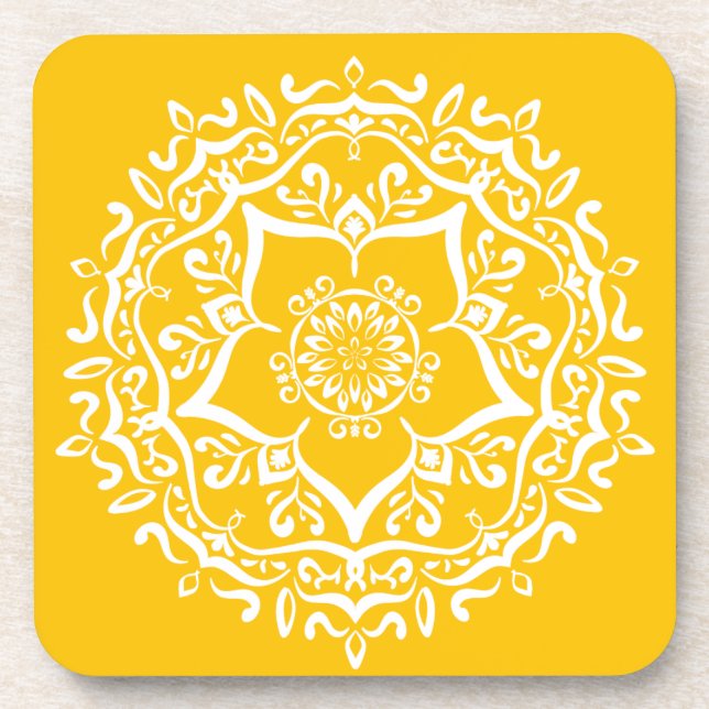 Honey Mandala Coaster (Front)