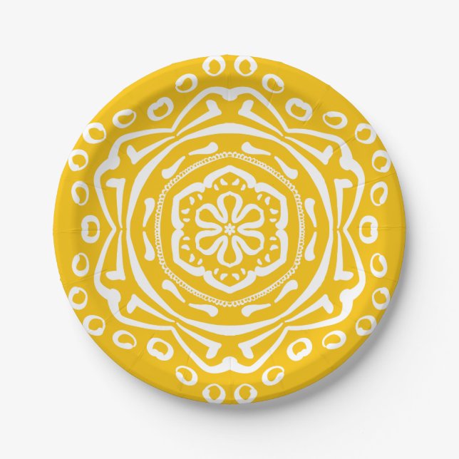 Honey Mandala Paper Plate (Front)