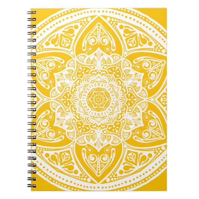 Honey Mandala Spiral Notebook (Front)