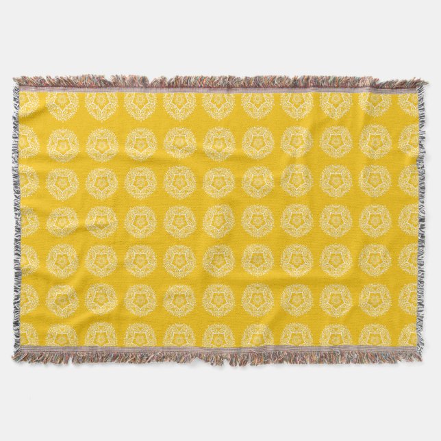 Honey Mandala Throw Blanket (Front)