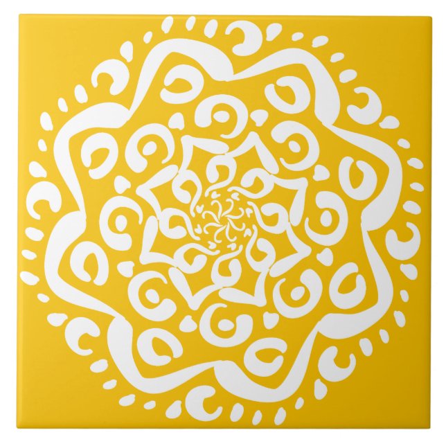 Honey Mandala Tile (Front)