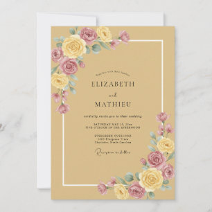 Honey Mauve Peony Wedding Invitation