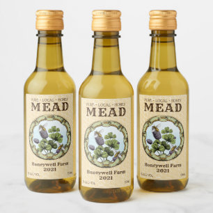 Honey Mead Bee and Clover Wine Label