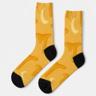 Honey-moon Magic – Dripping Honey & Crescent Moon Socks