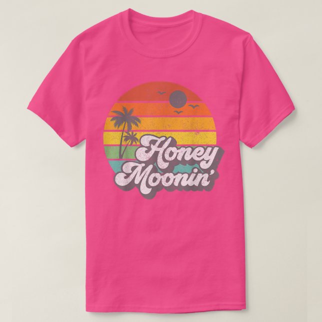 Honey Moonin Beach Honeymoon Vacation Men Women Co T-Shirt (Design Front)