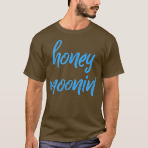 Honey MooninBlue Brush Honeymoon Matching Couples T-Shirt