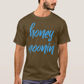 Honey MooninBlue Brush Honeymoon Matching Couples  T-Shirt