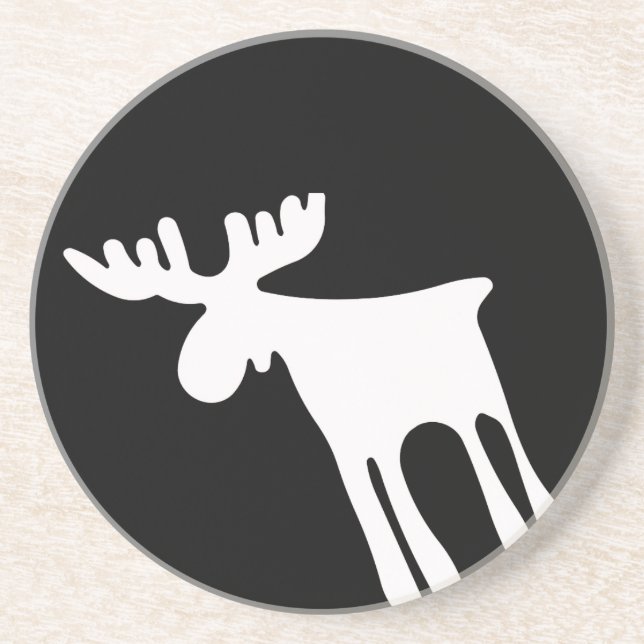 Honey / Moose, white Coaster (Front)