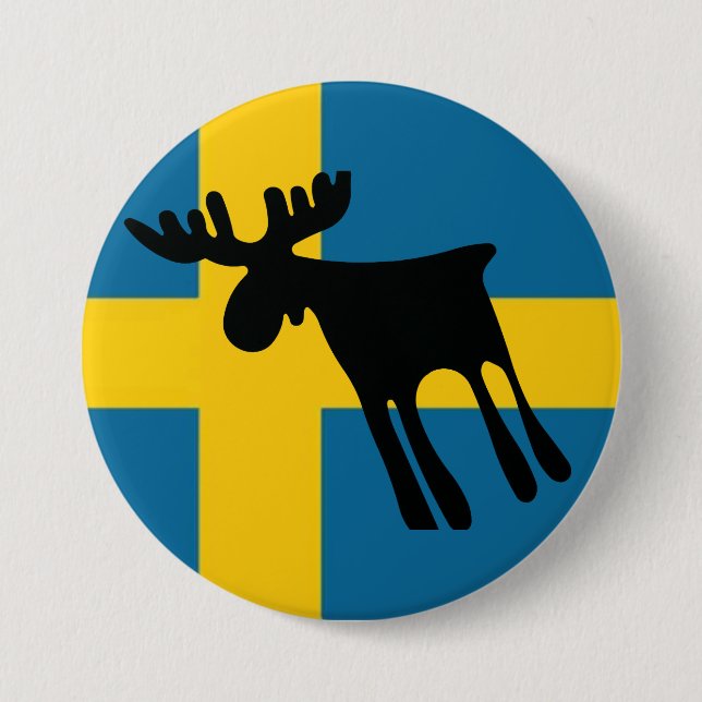Honey / Moose with Swedish flag 7.5 Cm Round Badge (Front)
