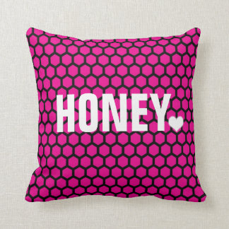 Honey, My Love Pink Honeycomb Pillow