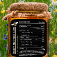 Honey Nutrition Facts Label Black Bee