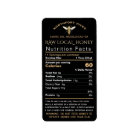 Honey Nutrition Facts with Infant Warning & Bee