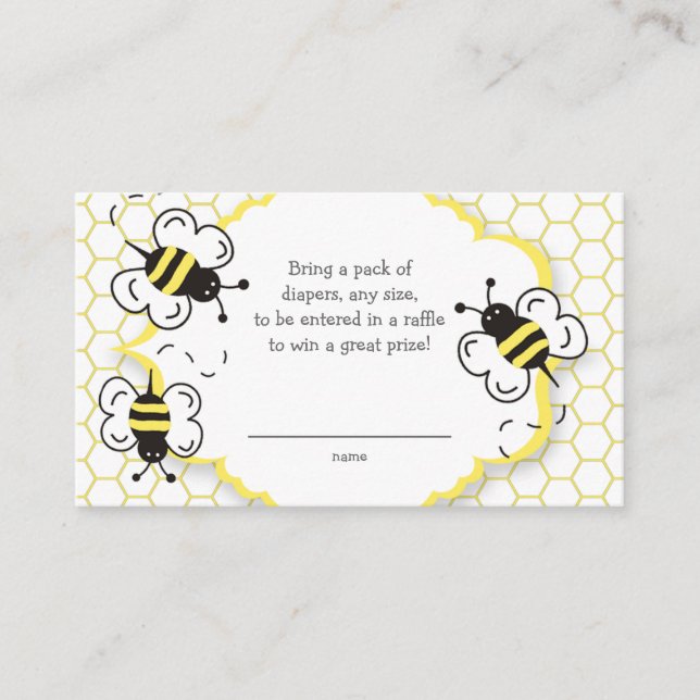 Honey or bumble bee raffle ticket or insert card (Front)