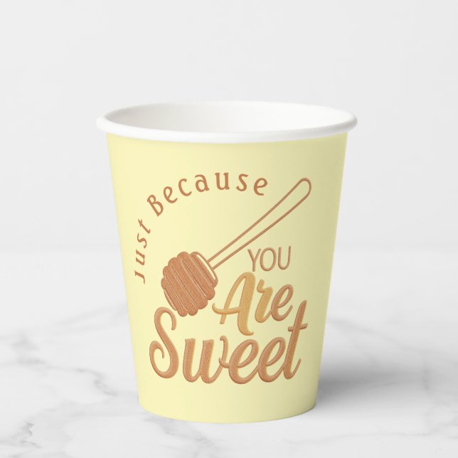 Honey Party Favour With Rustic Charm Paper Cups (Front)