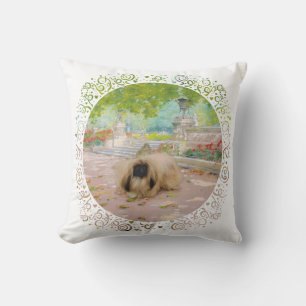 Honey Pekingese in Floral Setting Cushion